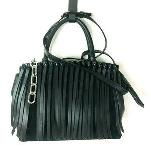 ALEXANDER WANG “Attica Fringe" Black Leather Bag